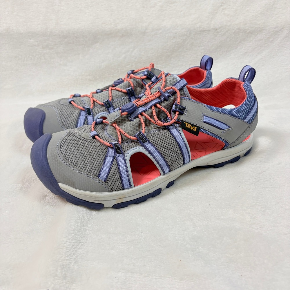 Teva Hiking Sandals Youth Size 7 Manatee Grey Purple‎ Coral 1019403Y